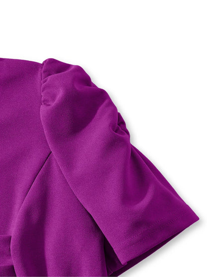 Women's Elegant V-Neck Ruffle Midi Dress with Waist Belt
