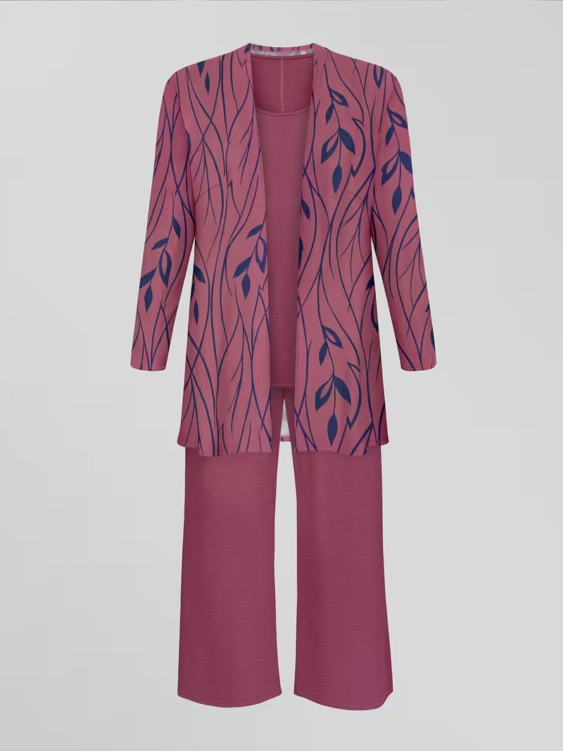 Women’s 3pcs Ethnic Jacket, Vest & Pants Set