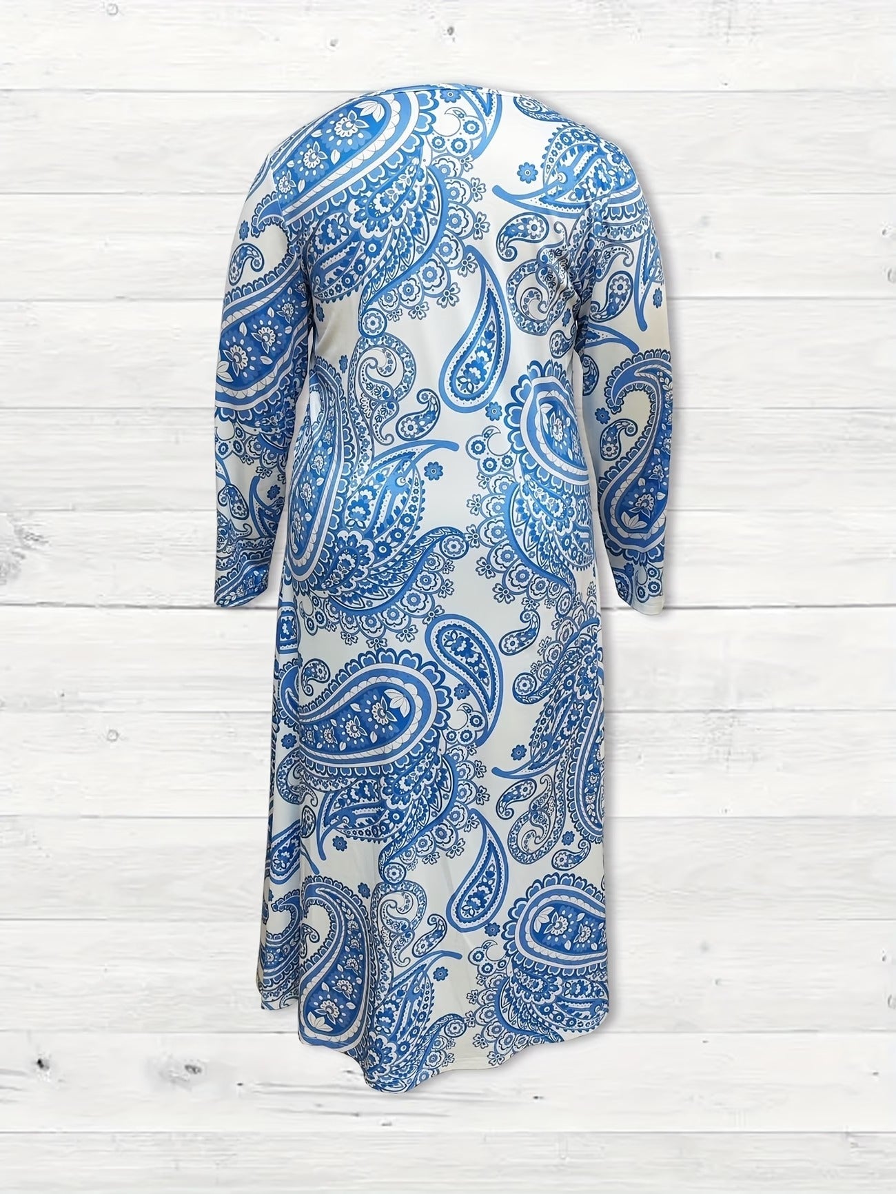 Elegant Marble Pattern Longline Top – Stylish Crew Neck Commuter & Party Wear
