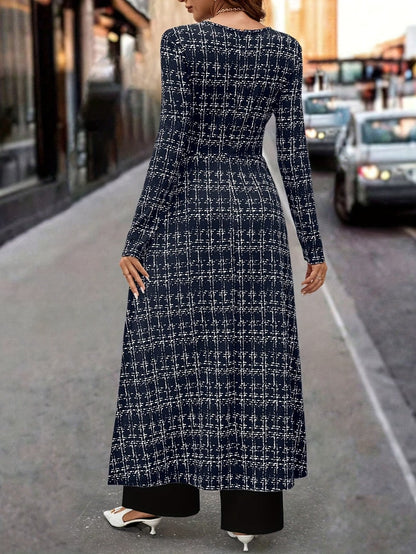 Chic Plaid Commuter Jumpsuit – Asymmetrical Design with Relaxed Straight-Leg Fit