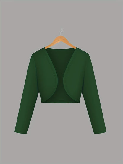 Women’s Elegant Green Cardigan with Leaf Print Dress – Stylish 2 Piece Set