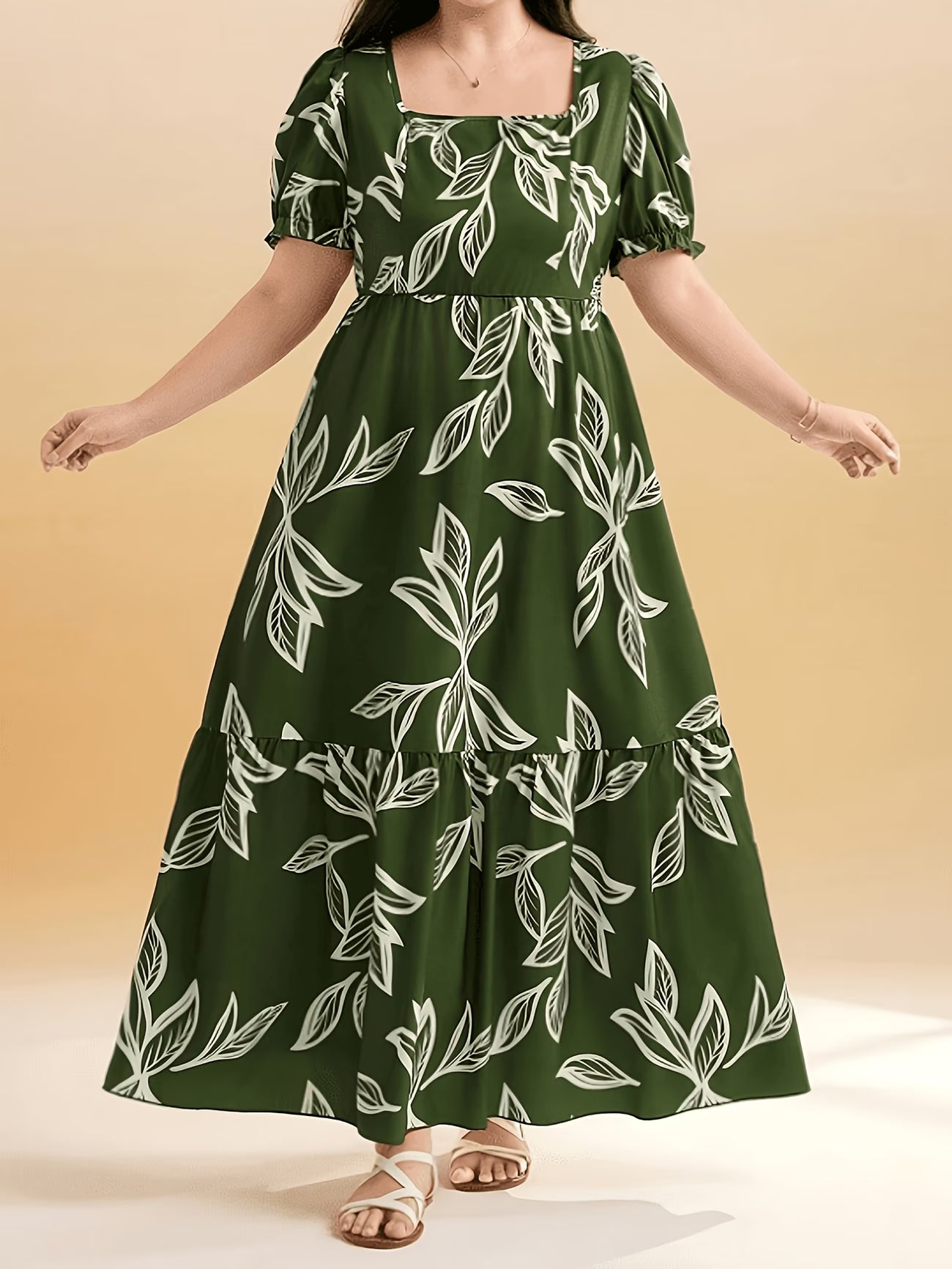 Graceful Summer Printed A-Line Maxi Dress