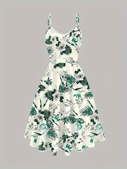 Women Summer Vacation Floral Dress & Top 2-Piece Set