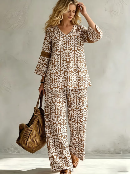 Geometric Luxe Lounge Co-Ord Set