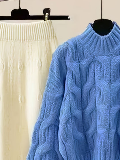 Elegant Sweater & Skirt Two-Piece Set