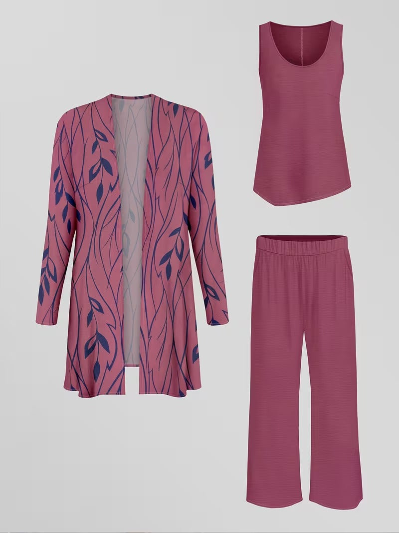 Women’s 3pcs Ethnic Jacket, Vest & Pants Set