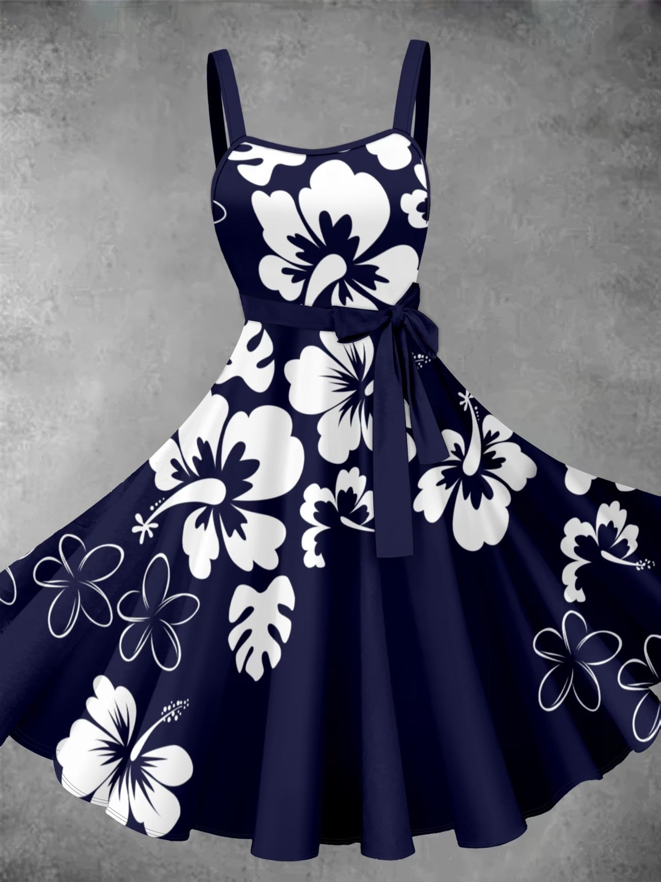 Women’s Vintage Printed Dress with Solid Cardigan – Elegant 2 Piece Set