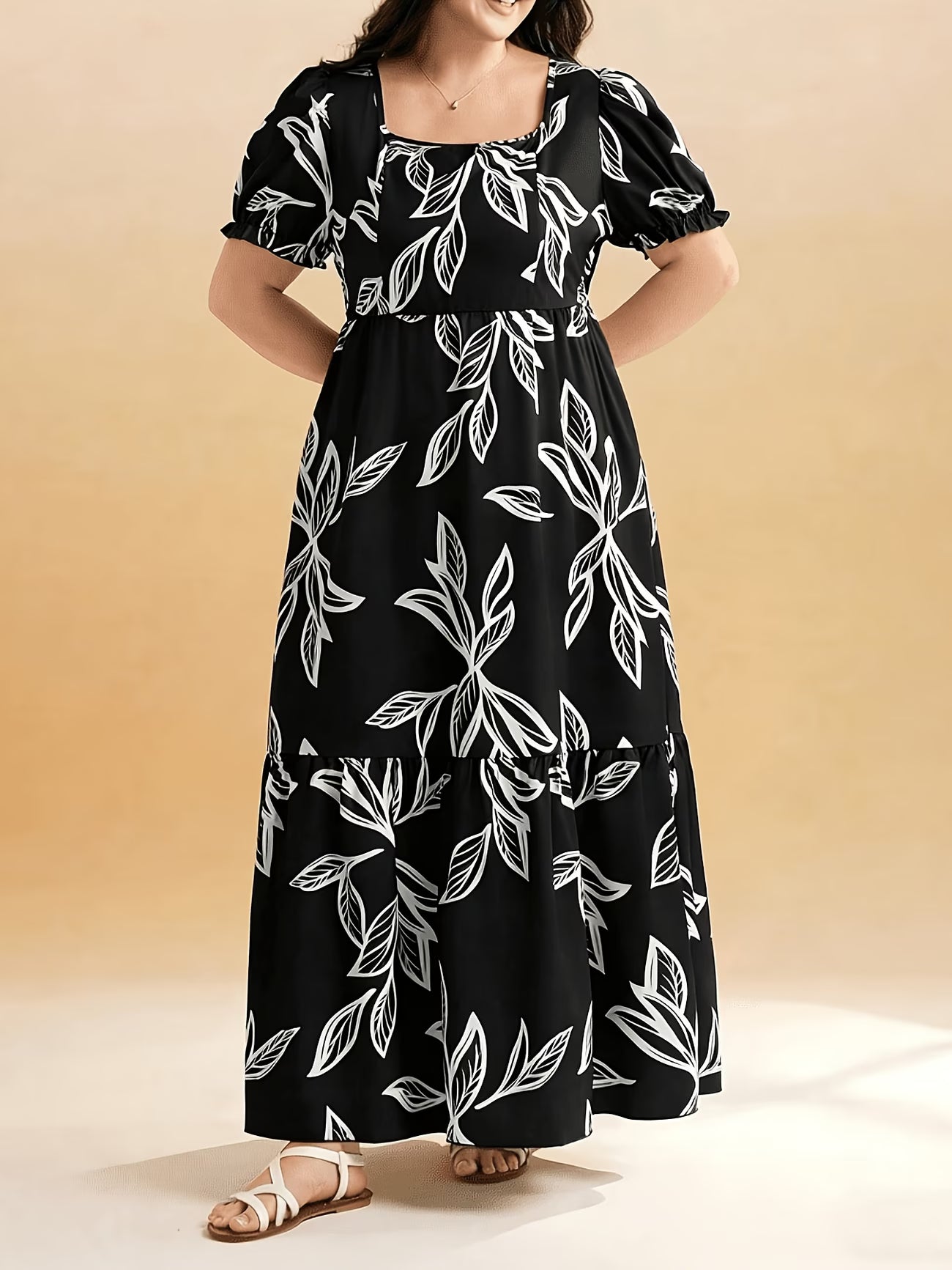 Graceful Summer Printed A-Line Maxi Dress