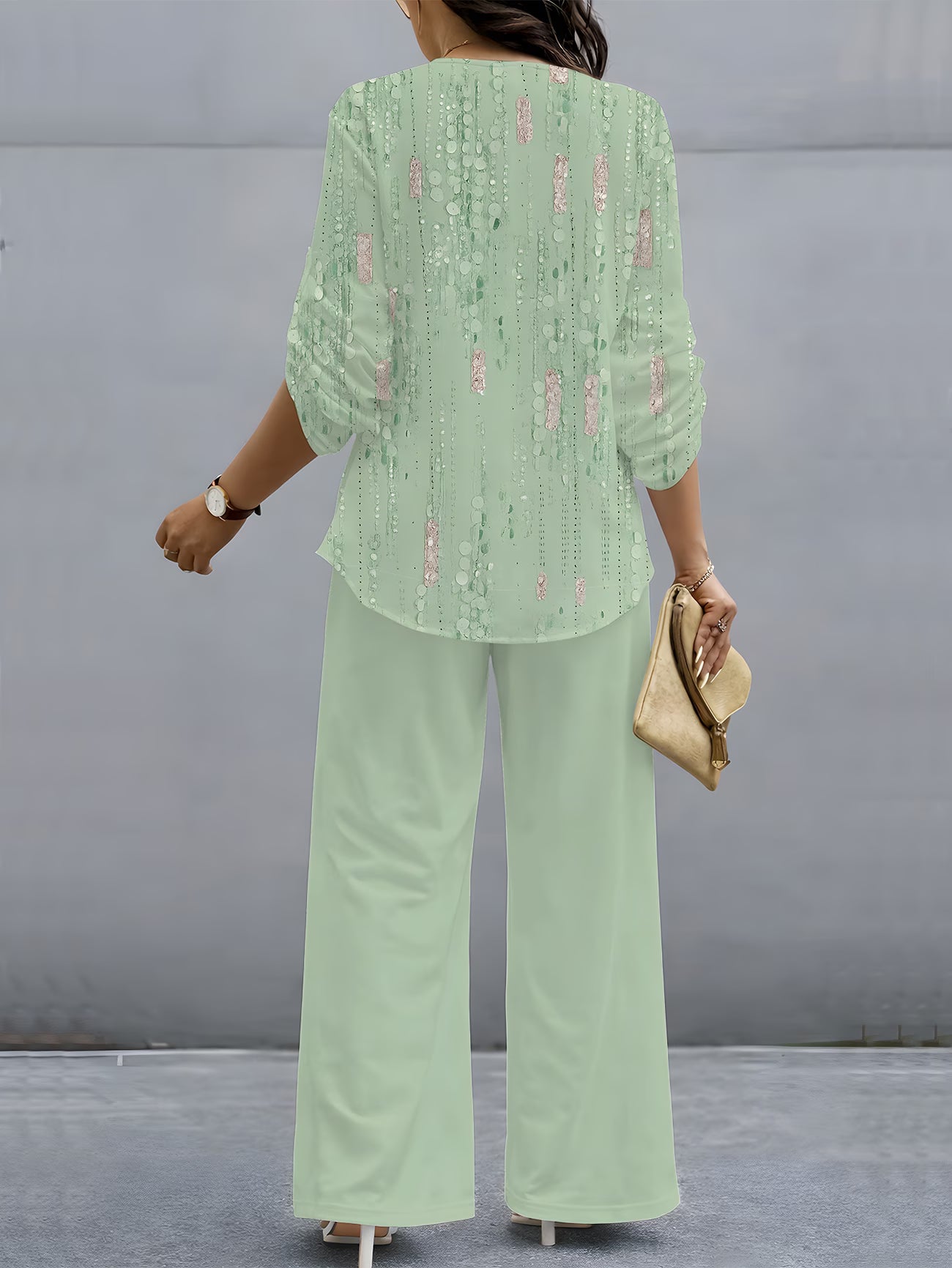 Printed V-Neck Lounge Set