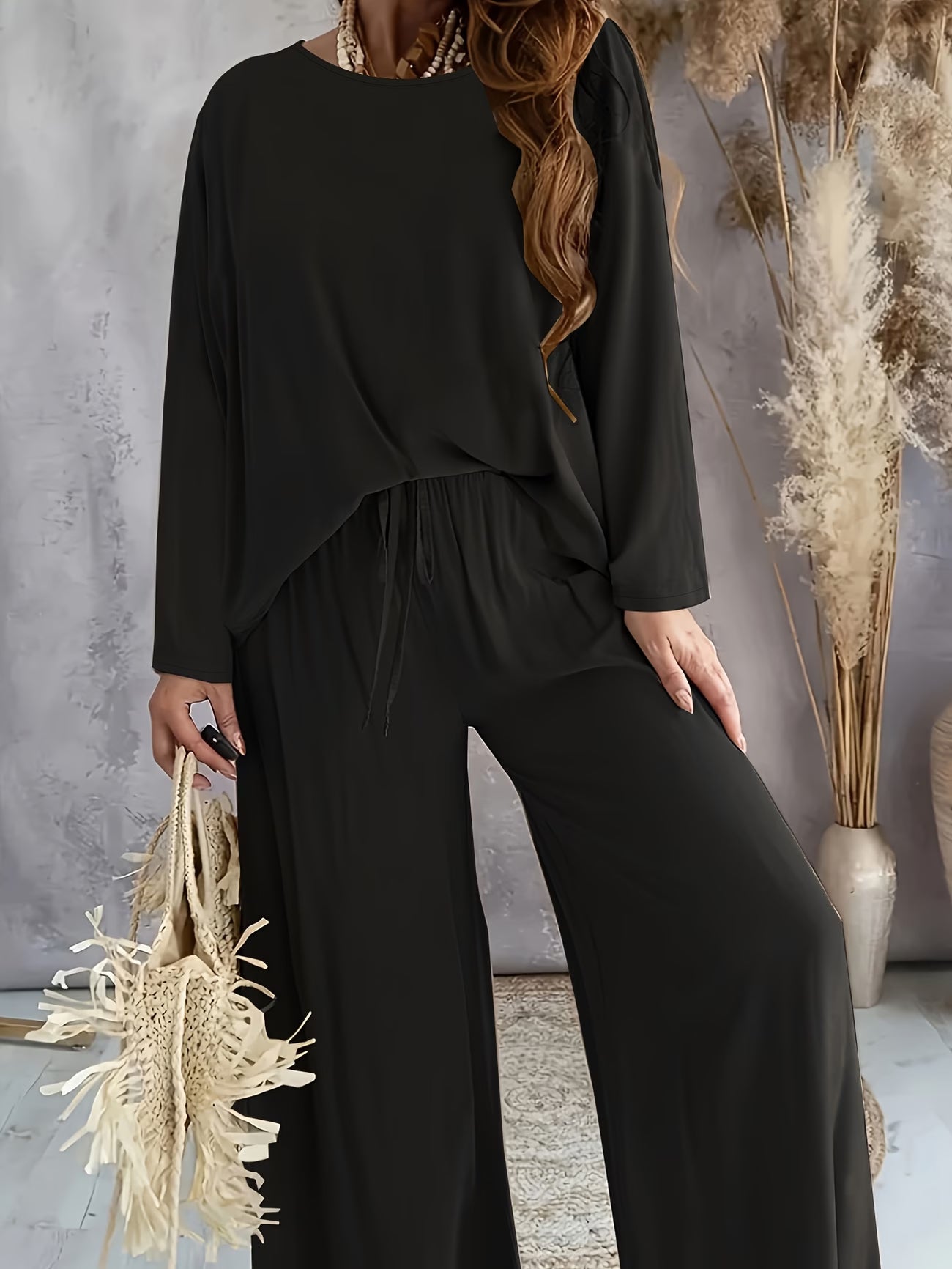 Luxury Directional Wide-Leg Co-Ord Set