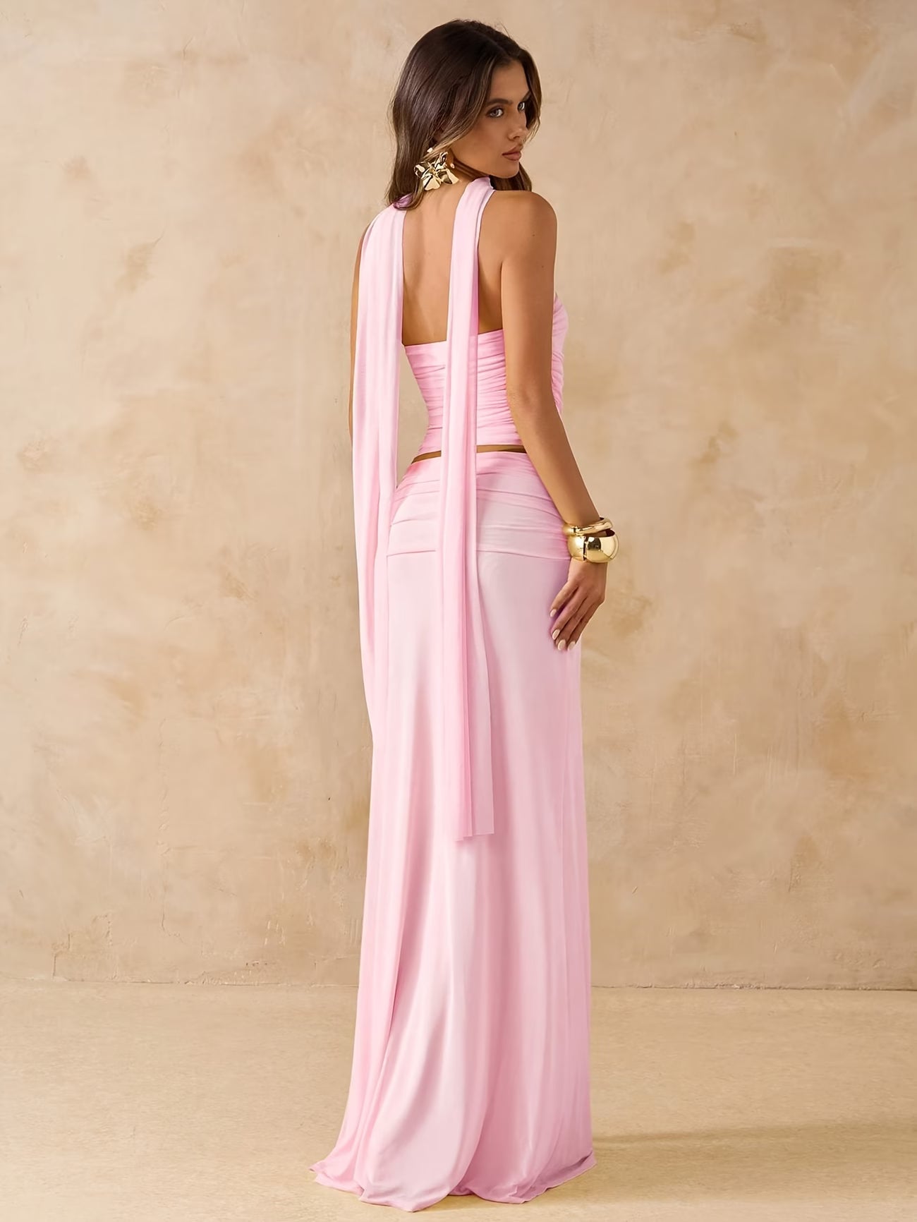 Elegant Draped Bodycon Co-Ord Set 💖