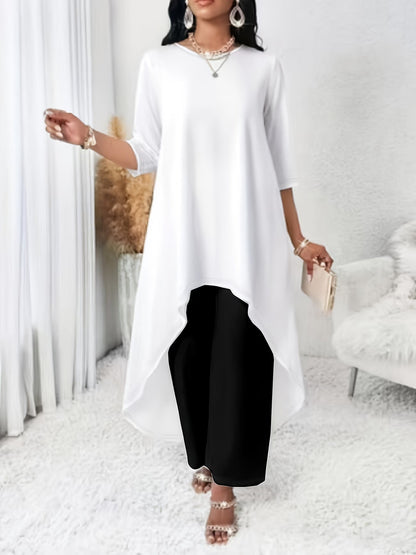 Multi-Color Irregular Hem Dress-Top for Women