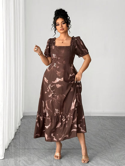 Graceful Summer Printed A-Line Maxi Dress