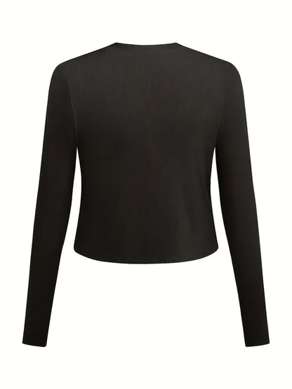Long Sleeve Round Neck Top with Belt Bow Detail & Matching Skirt | Stylish Spring/Summer Party & Occasion Wear for Women