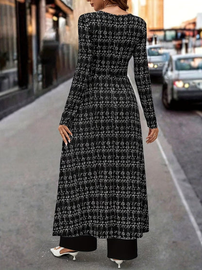 Chic Plaid Commuter Jumpsuit – Asymmetrical Design with Relaxed Straight-Leg Fit