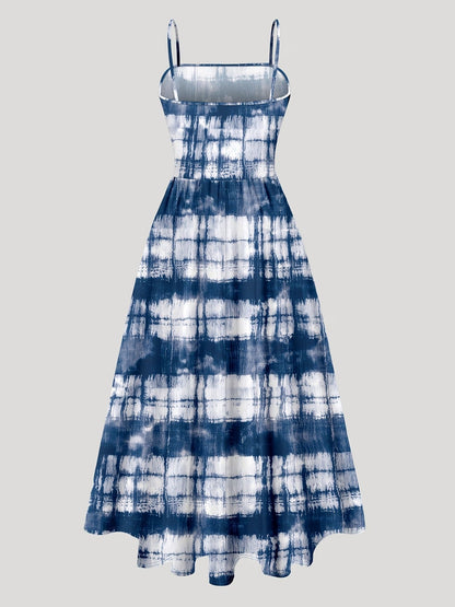 Minimalist Tie-Dye Halter Belt Dress with Easy Cardigan Coat – Elegant Two-Piece Women’s Set