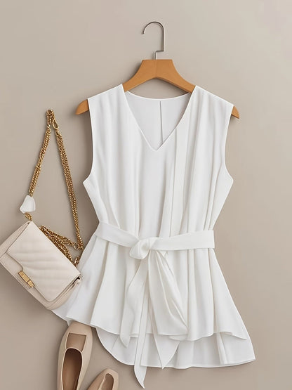 Summer French Solid Two-Piece Set – Elegant Women’s Top & Pants Suit