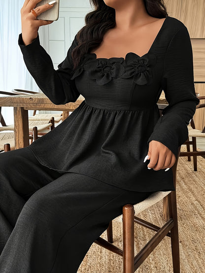 Elegant Floral Ruffle Co-Ord Set