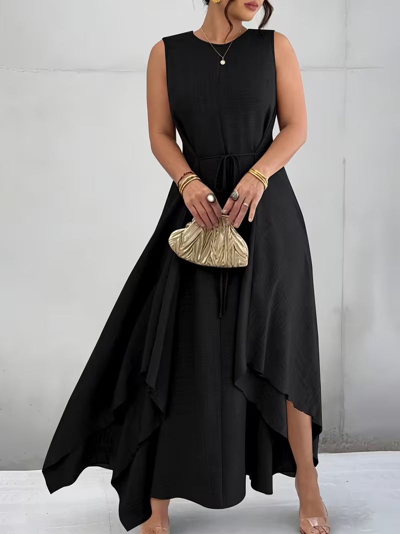 Elegant Tie-Belt A-Line Dress💖