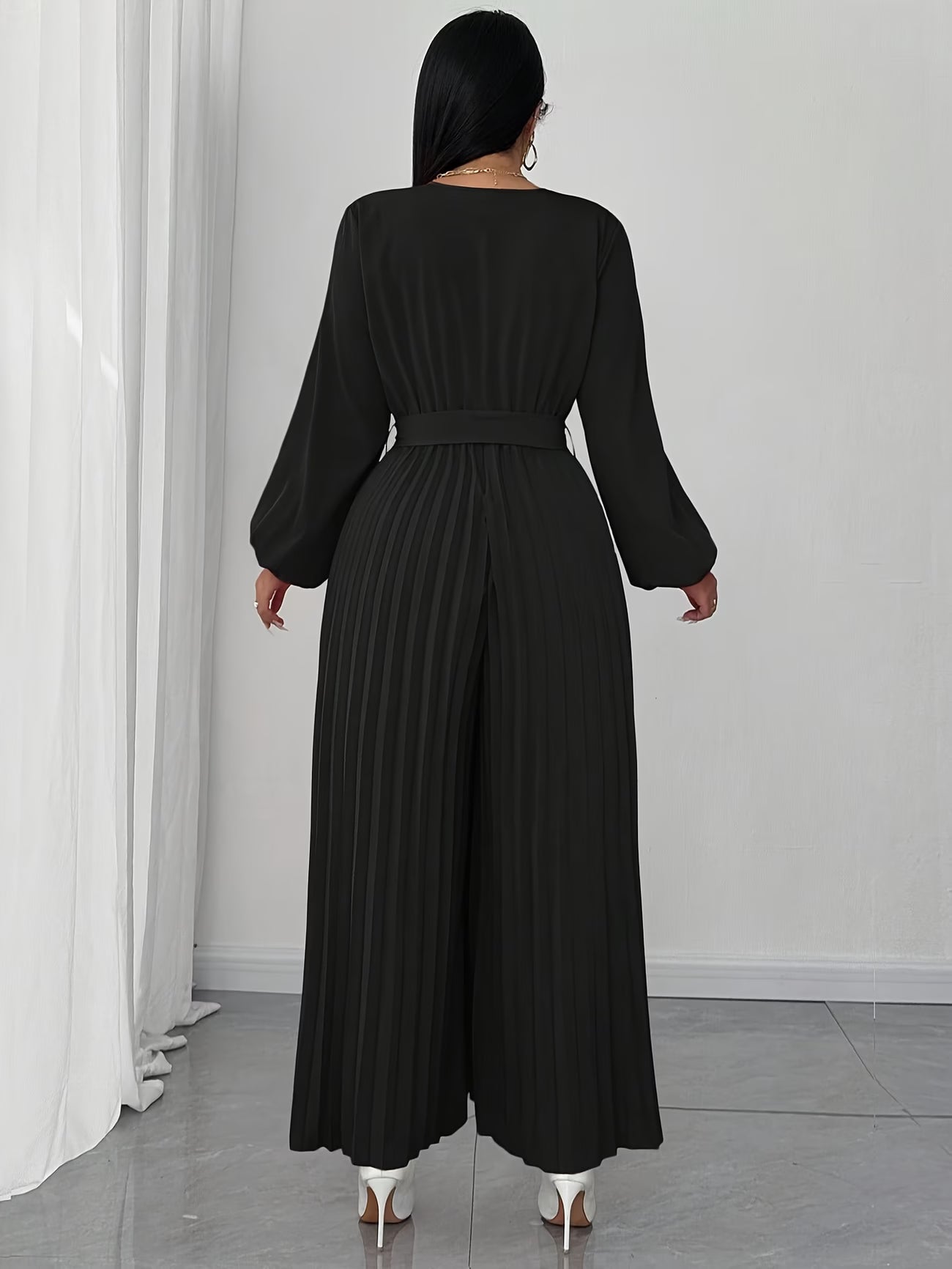Plus Size Deep V-Neck Jumpsuit for Women