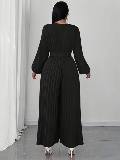 Plus Size Deep V-Neck Jumpsuit for Women