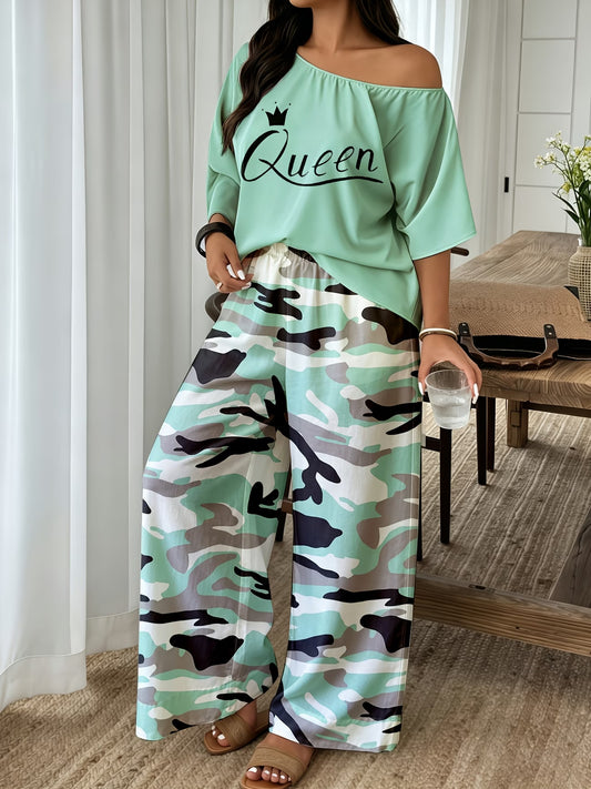 Neon Queen Camo Lounge Co-Ord Set