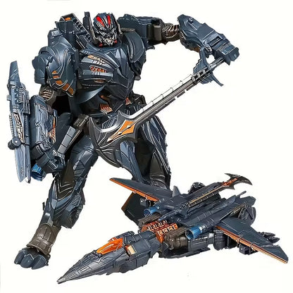Transformable Mecha Aircraft Action Figure with Sword & Rifle