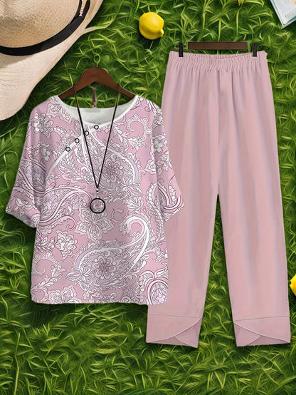 Chill Mode Co-Ord Set Half Sleeve T-shirt & Straight Leg Pant
