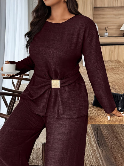 Elegant Pleated Waist Tie Co-Ord Set