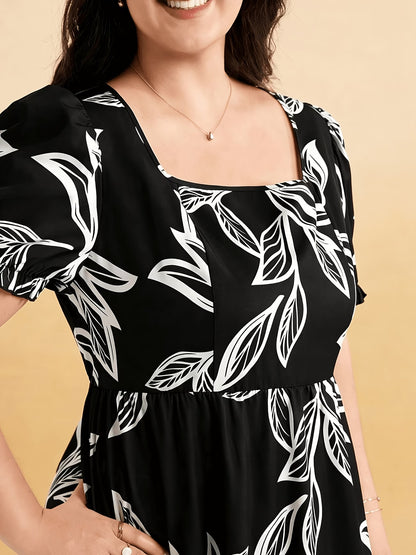 Graceful Summer Printed A-Line Maxi Dress