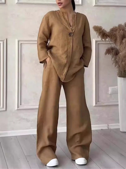 European Luxe Wide-Leg Co-Ord Set
