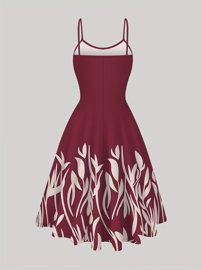 Elegant Floral Suspender Dress Set with Chic Long-Sleeve Blazer