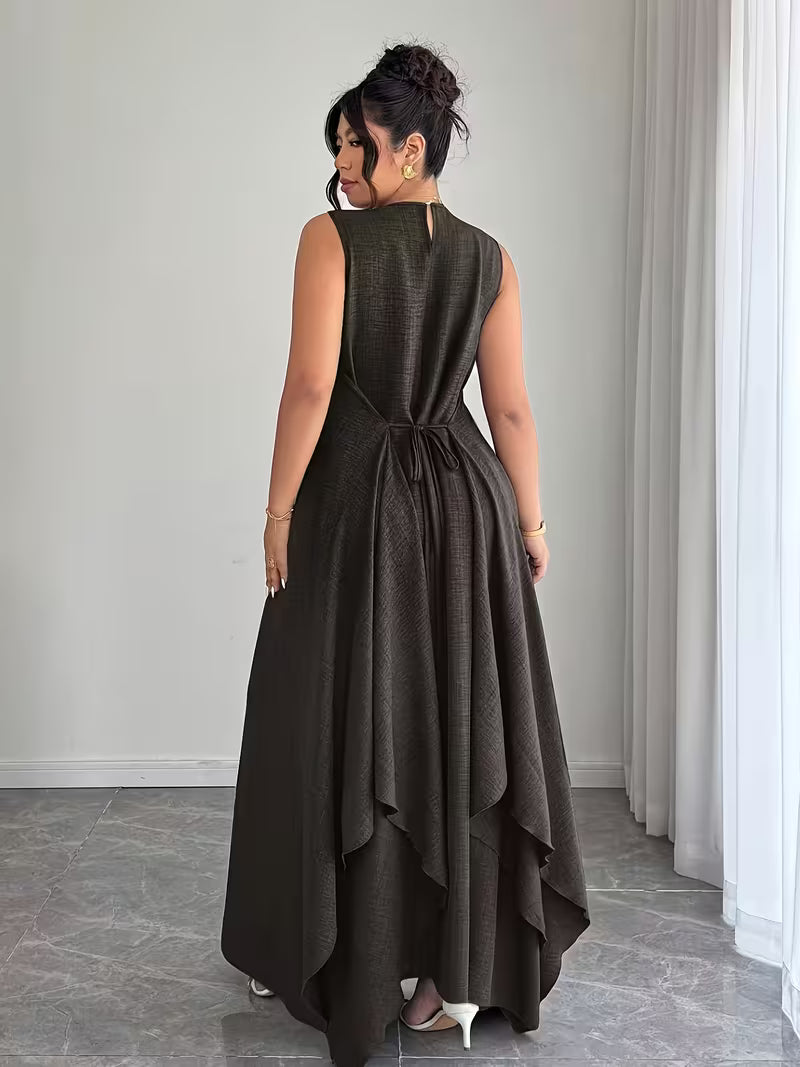 Elegant Tie-Belt A-Line Dress💖