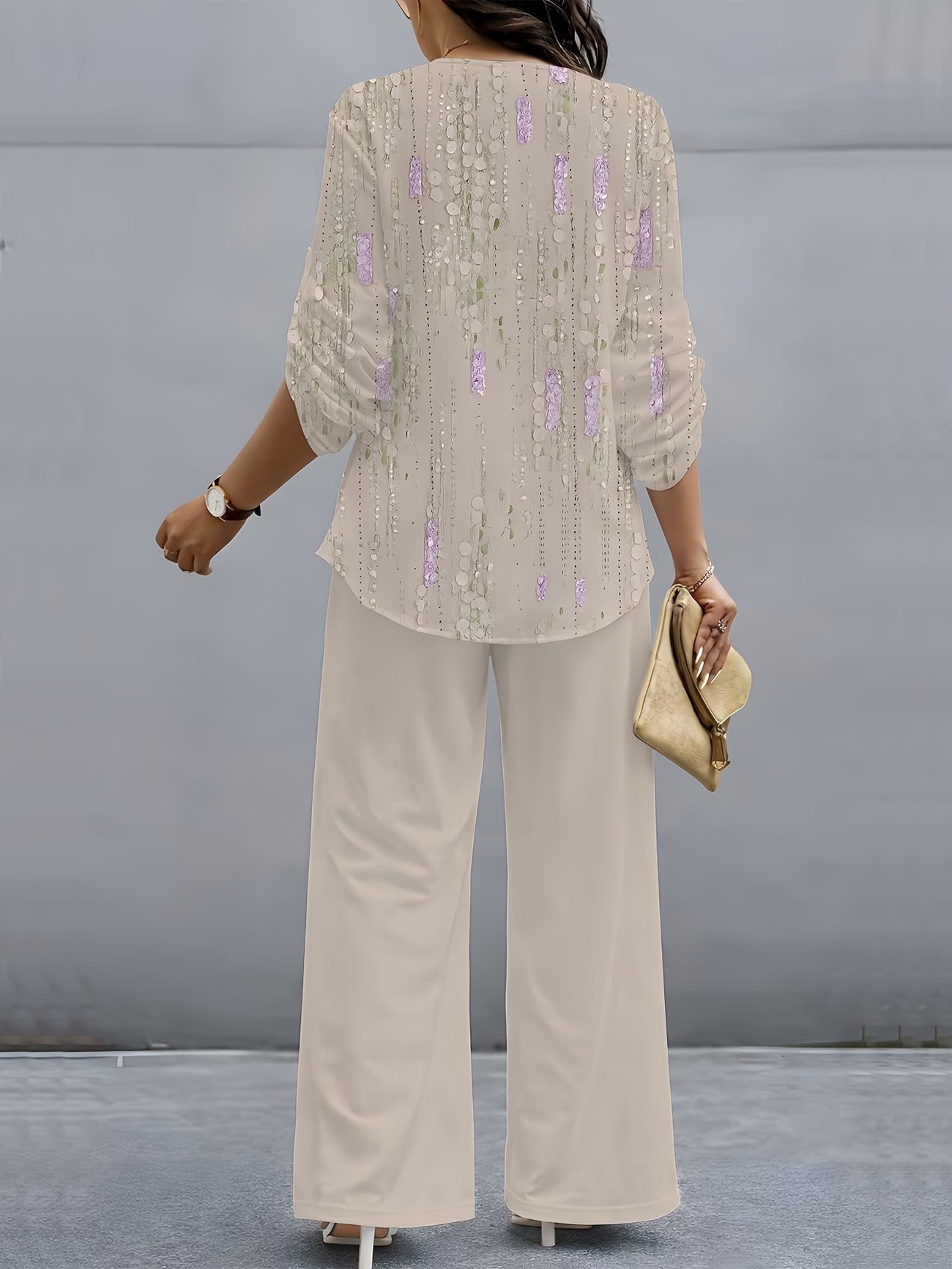 Printed V-Neck Lounge Set