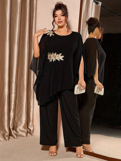 Elegant Floral Asymmetrical Co-Ord Set