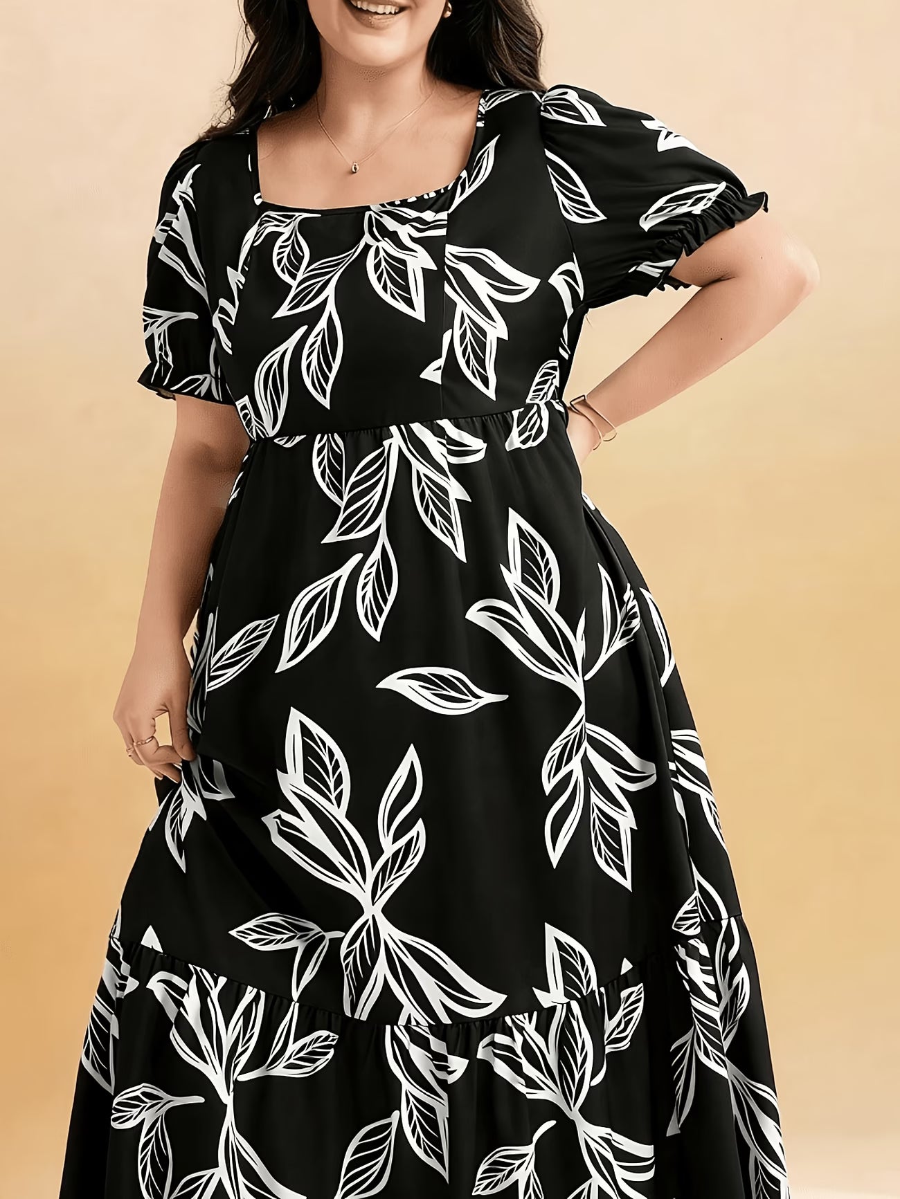 Graceful Summer Printed A-Line Maxi Dress