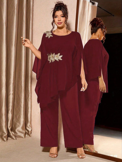 Elegant Floral Asymmetrical Co-Ord Set