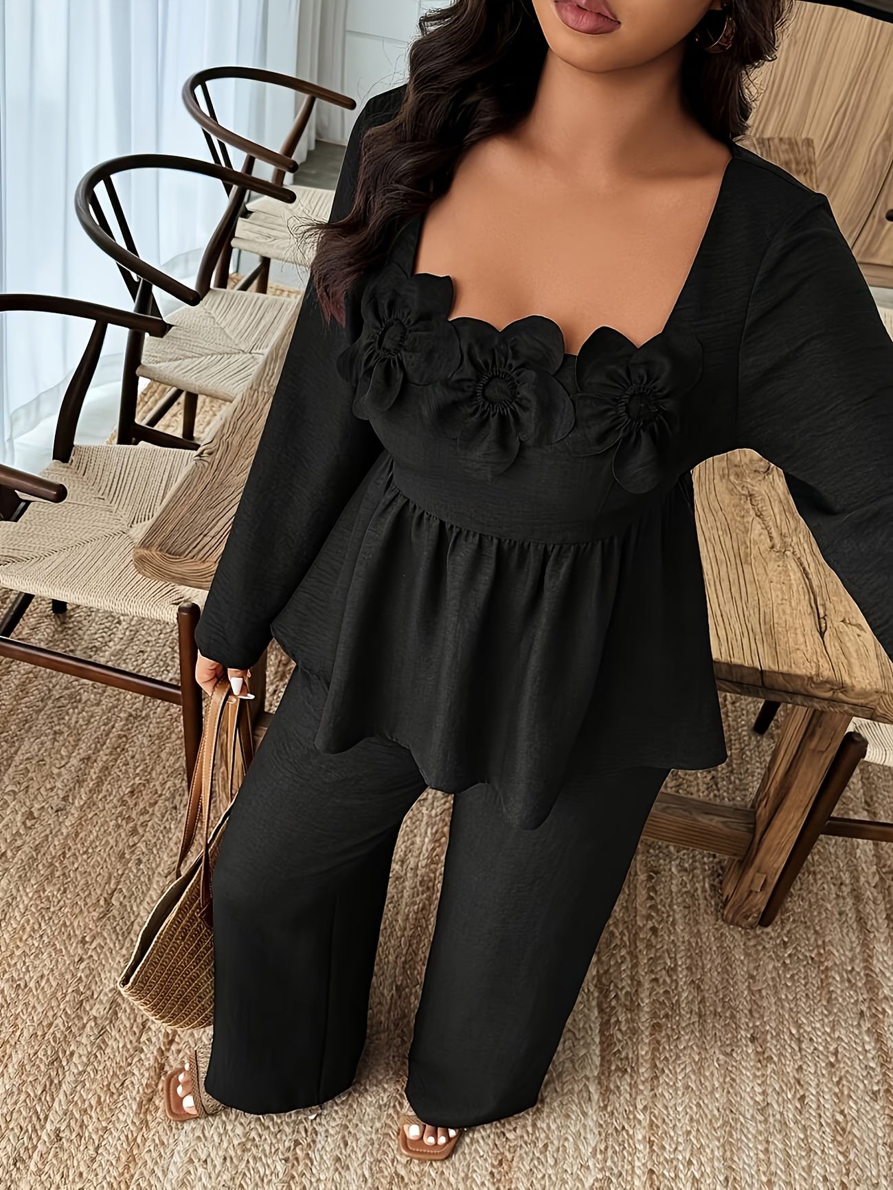 Elegant Floral Ruffle Co-Ord Set
