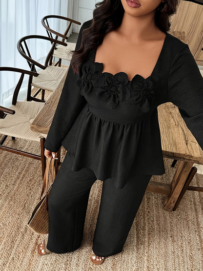 Elegant Floral Ruffle Co-Ord Set