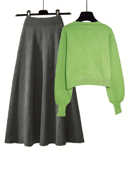 Women’s Knit Top & Skirt Set