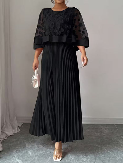 Women’s Elegant 3D Floral Appliqué Dress