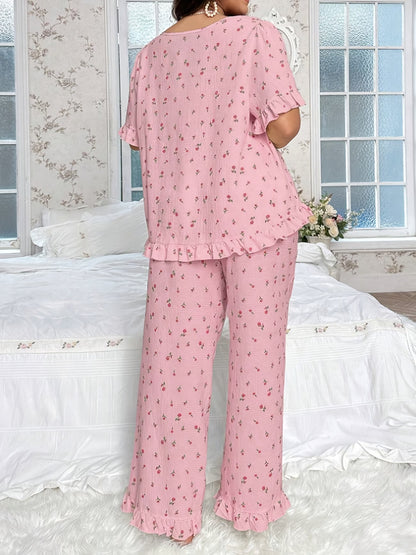 Chic Bow Print Lounge Co-Ord Set