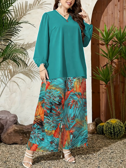 Floral Breeze Wide-Leg Set