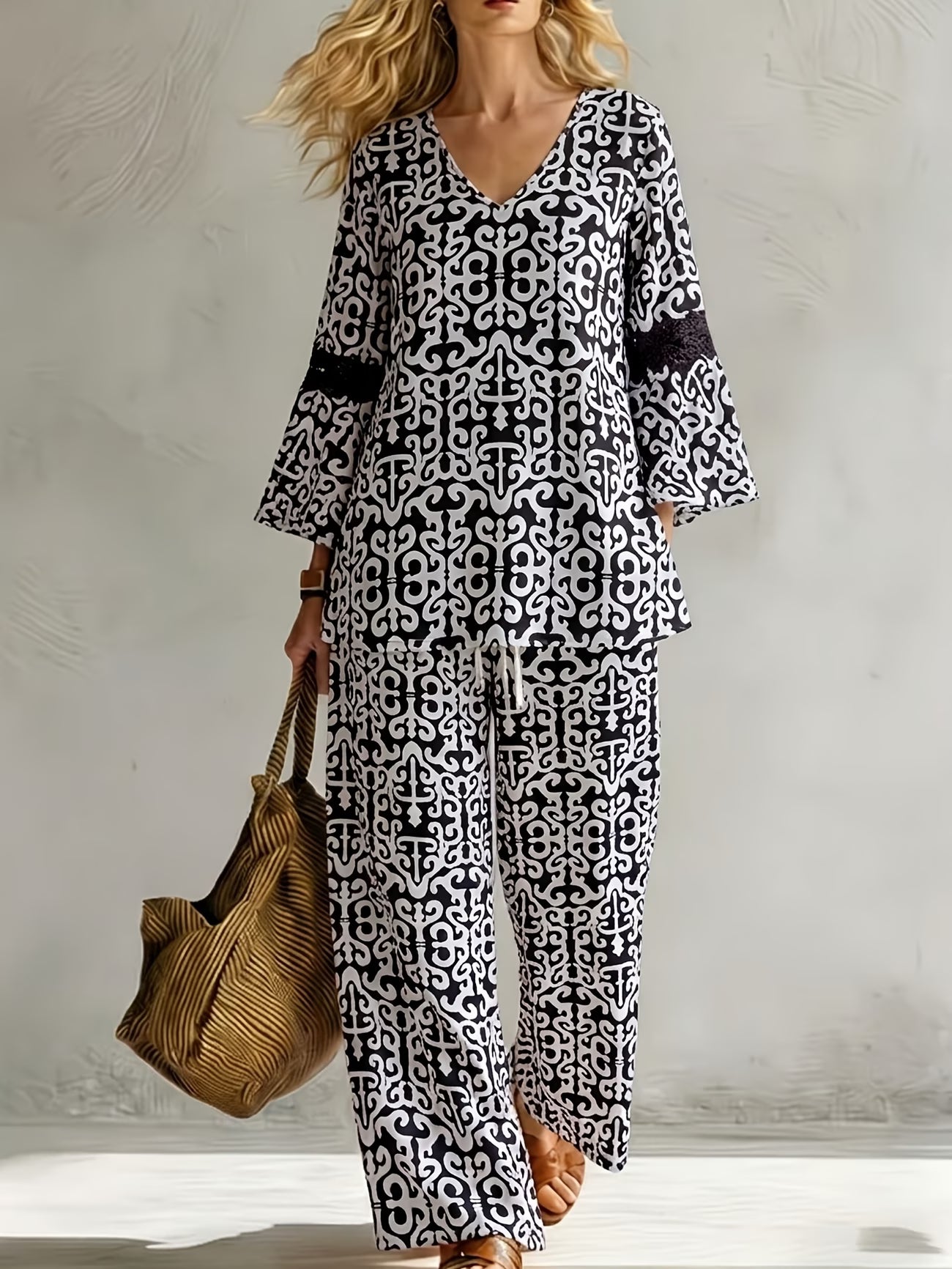 Geometric Luxe Lounge Co-Ord Set