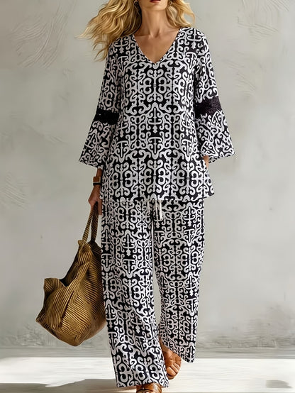 Geometric Luxe Lounge Co-Ord Set