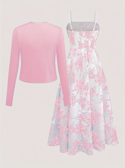Women Elegant Top & Skirt Two-Piece Set
