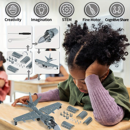 DAYS DIY Metal Jet Airplane Model Toy