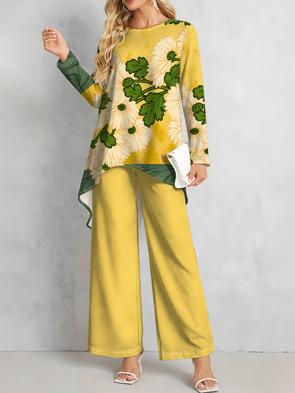 Floral Elegance Long Sleeve Co-Ord Set
