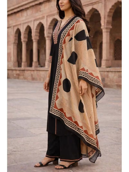 Black Royal Kurta Palazzo Set 🖤