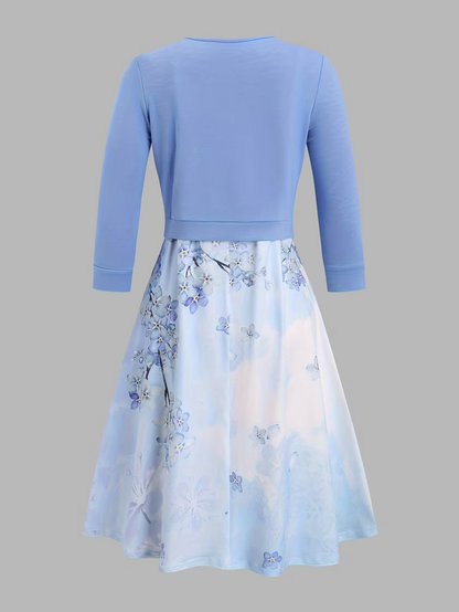 Women Elegant Top & Skirt Two-Piece Set